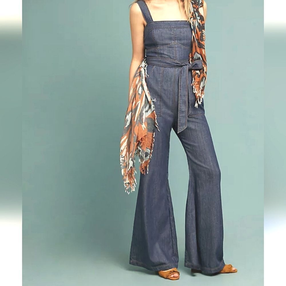 Anthropologie Pilcro.Women's Blue Denim Jumpsuit. Coastal Cowgirl.